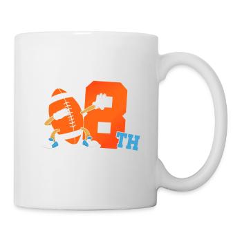 Es Ist Mein 8. Geburtstag American Football - Tasse - Weiß - Rechts