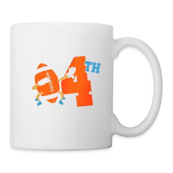Es Ist Mein 4. Geburtstag American Football - Tasse - Weiß - Rechts