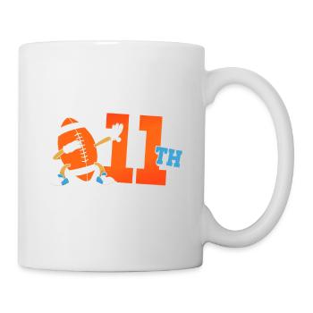 Es Ist Mein 11. Geburtstag American Football - Tasse - Weiß - Rechts