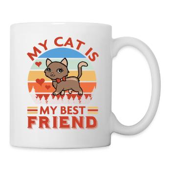 Meine Katze ist meine beste Freundin - Tasse - Weiß - Rechts
