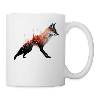 Fox Heartbeat Gift ECG Animal Pulse Art Zoo - Mug - white - Right