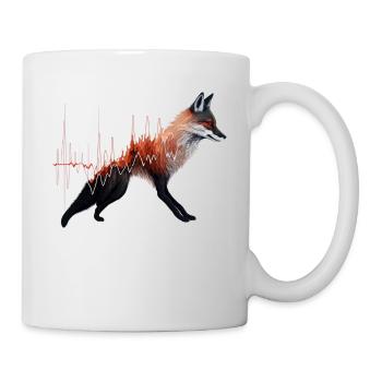 Fox Heartbeat Gift ECG Animal Pulse Art Zoo - Mug - white - Right