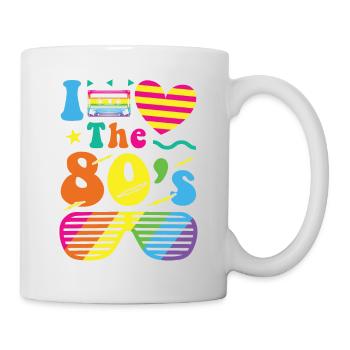 80s retro vintage costume year 80 love - Mug - white - Right