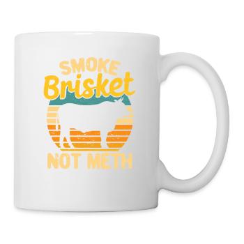 Smoke Brisket Not Meth Funny BBQ Lover Smoker - Mug - white - Right