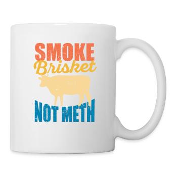 Smoke Brisket Not Meth Funny BBQ Lover Smoker - Mug - white - Right