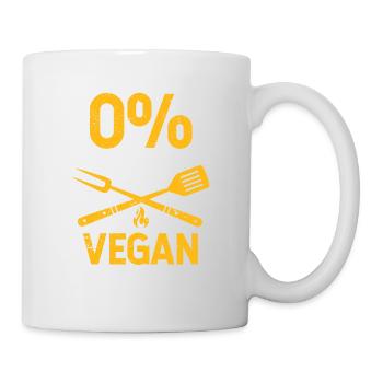 0% Végétaliens Drôles de mangeurs de viande Fumeurs Chef grill - Mug blanc - blanc - Droite