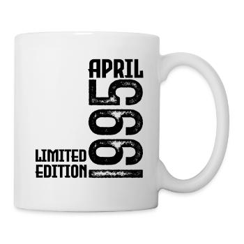Geschenk April 1995. Jubiläum April 1995. April. - Tasse - Weiß - Rechts