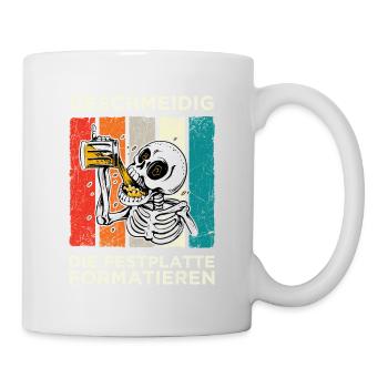 Geschmeidig Festplatte Formatieren Skelett Bier - Tasse - Weiß - Rechts
