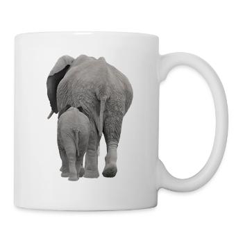 Downside of elephants - elephant in Africa - Mug - white - Right