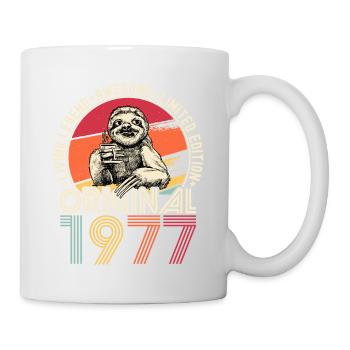 1977 Birthday vintage vintage sloth gift - Mug - white - Right