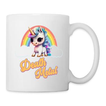 Licorne drôle avec Rainbow Death Metal - Mug blanc - blanc - Droite