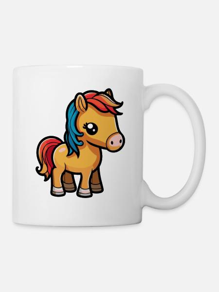 Cute horse for school beginners and kindergarten children - Mug - white