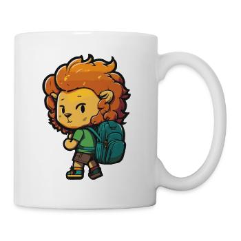 Cute lion design for kindergarten and school children - Mug - white - Right