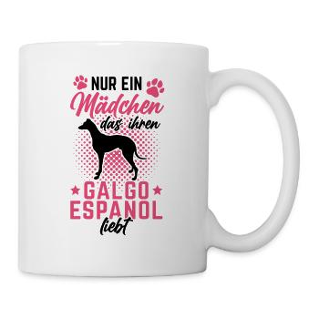 Mädchen liebt Galgo Espanol Spanischer Windhund - Tasse - Weiß - Rechts