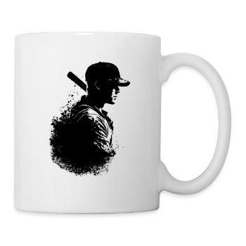 Baseball Spieler Silhouette - Tasse - Weiß - Rechts