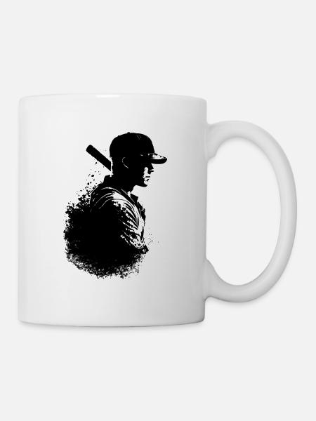 Baseball Spieler Silhouette - Tasse - Weiß