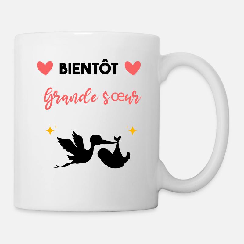 cadeau annonce grossesse Bientôt grande sœur - Mug blanc - blanc