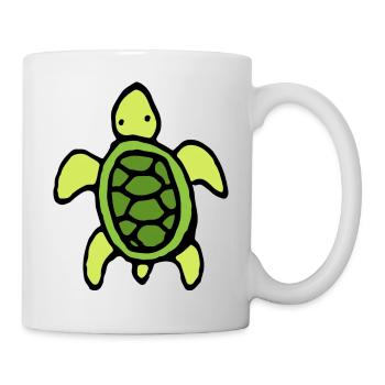 Schildkröte - Tasse - Weiß - Rechts