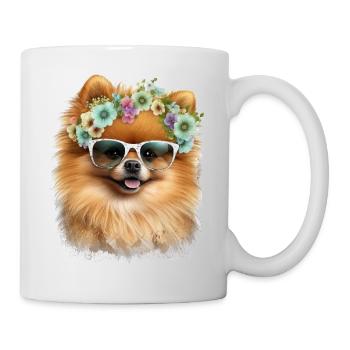 Poméranien doux - Mug blanc - blanc - Droite