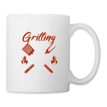 Das ist mein Grill-Shirt Lustiges BBQ Smoker Grill - Tasse - Weiß - Rechts