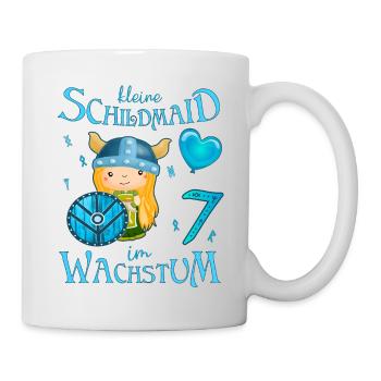 Kleine Schildmaid im Wachstum Geburtstag 7 Jahre - Tasse - Weiß - Rechts