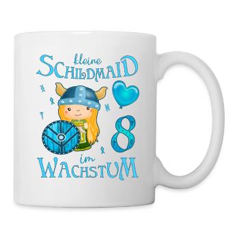Kleine Schildmaid im Wachstum Geburtstag 8 Jahre - Tasse - Weiß - Rechts