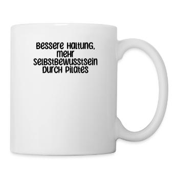 Pilates - Bessere Haltung, mehr Selbstbewusstsein - Tasse - Weiß - Rechts