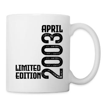 Geschenk April 2003. Jubiläum April 2003. April. - Tasse - Weiß - Rechts