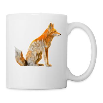 Fox Polygon City Architecture Zoo Animal Gift - Mug - white - Right