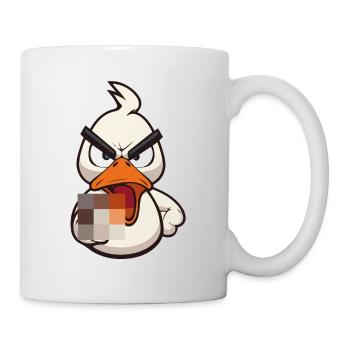 Duck You! Lustige Ente mit Mittelfinger zensiert - Tasse - Weiß - Rechts