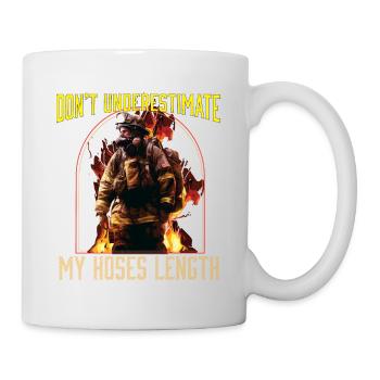 Ne sous-estimez pas la longueur de mes tuyaux de pompier - Mug blanc - blanc - Droite