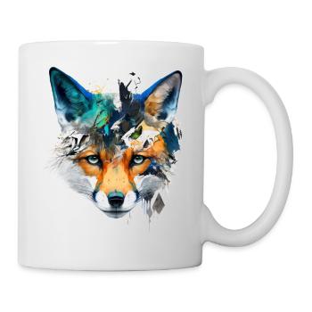 Fox Art Colorful Red Fox Gift Animal Animal - Mug - white - Right