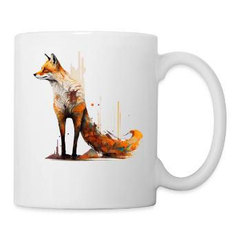 Fox Art Animal Gift Red Fox Zoo Animal Motif - Mug - white - Right