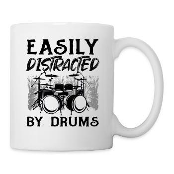 Facilement distrait par la batterie - Drummer Musician Drum - Mug blanc - blanc - Droite