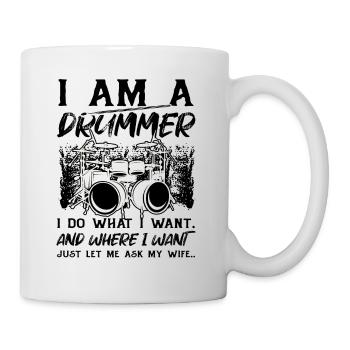 Funny Drum Player Drummer Musician - Mug - white - Right