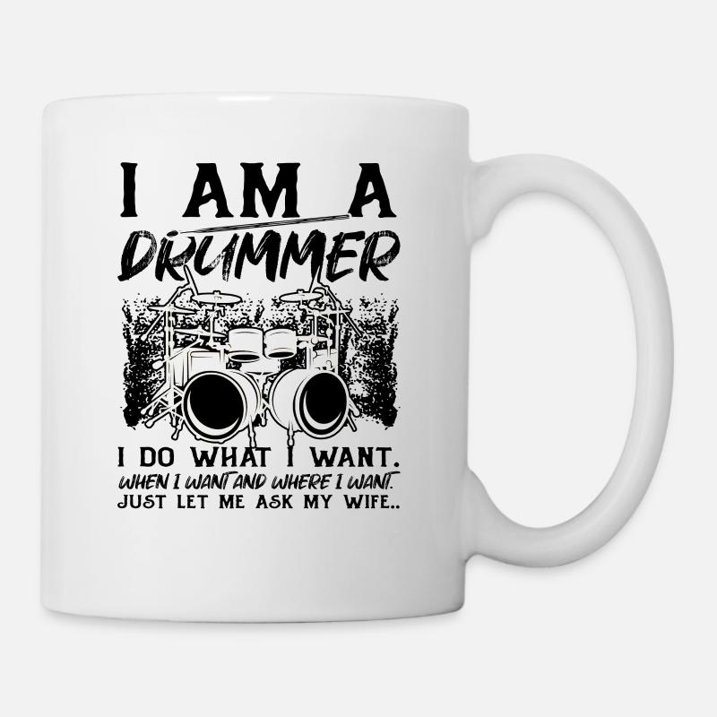 Funny Drum Player Drummer Musician Funny Drum Play - Tasse - Weiß