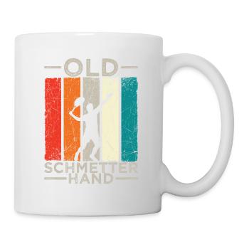 Old Schmetterhand Tennis Lustiger Spruch Sport - Tasse - Weiß - Rechts