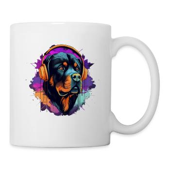 Rottweiler im Synth Wave Style - Tasse - Weiß - Rechts