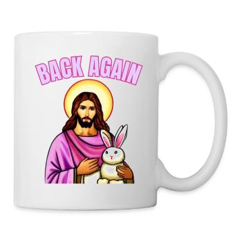 Lapin de Pâques avec œuf de Pâques et Jésus - Mug blanc - blanc - Droite