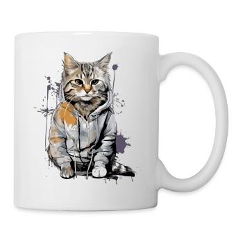 Koco die Katze - Tasse - Weiß - Rechts