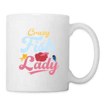 Crazy Fish Lady Fish Keeping Aquarium Owner - Mug - white - Right