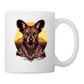 Afrikanischer Wildhund Porträt Lycaon Hund - Tasse - Weiß - Rechts