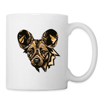 Afrikanischer Wildhund Porträt Lycaon pictus - Tasse - Weiß - Rechts