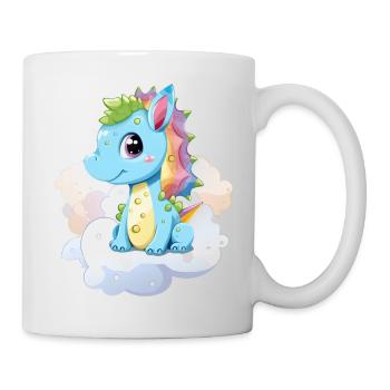 DIno Baby Regenbogen Geschenk - Tasse - Weiß - Rechts