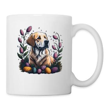 Golden Retriever au printemps Pâques Golden - Mug blanc - blanc - Droite