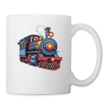 Niedliche Zug Eisenbahn Lokomotive - Tasse - Weiß - Rechts
