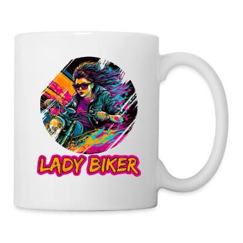 Lady Biker für eine Motorradfahrerin Bikerin - Tasse - Weiß - Rechts
