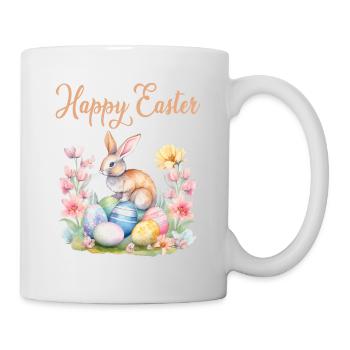 Frohe Ostern Hase Osterei für einen Osterhasen - Tasse - Weiß - Rechts