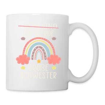 Ich werde Große Schwester Regenbogen Babyfeier - Tasse - Weiß - Rechts