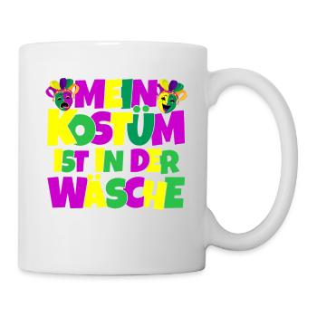 Mein Kostüm ist in der Wäscherei Carnival Party - Tasse - Weiß - Rechts